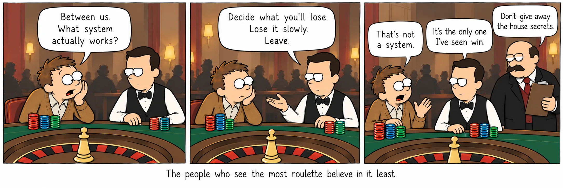Những người thấy roulette nhiều nhất là những người tin vào nó ít nhất.